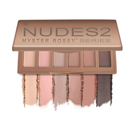 MYSTER ROSEY front packaging showing compact six-pan palette and logo