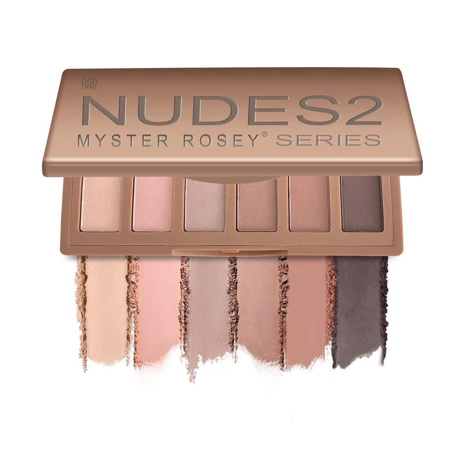 MYSTER ROSEY front packaging showing compact six-pan palette and logo