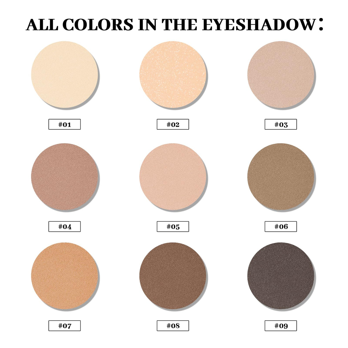 MYSTER ROSEY open palette with mirror displaying nine matte nude shades for travel-ready application