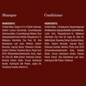 MYSTÉRE BEAUTÉ before and after swimmer hair showing reduced buildup and shine