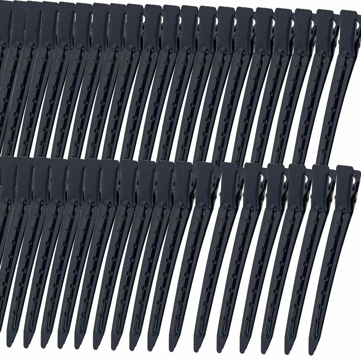 Mythos black alligator clips pack showing quantity and durable finish