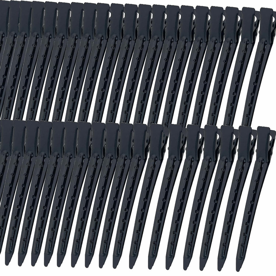 Mythos black alligator clips pack showing quantity and durable finish