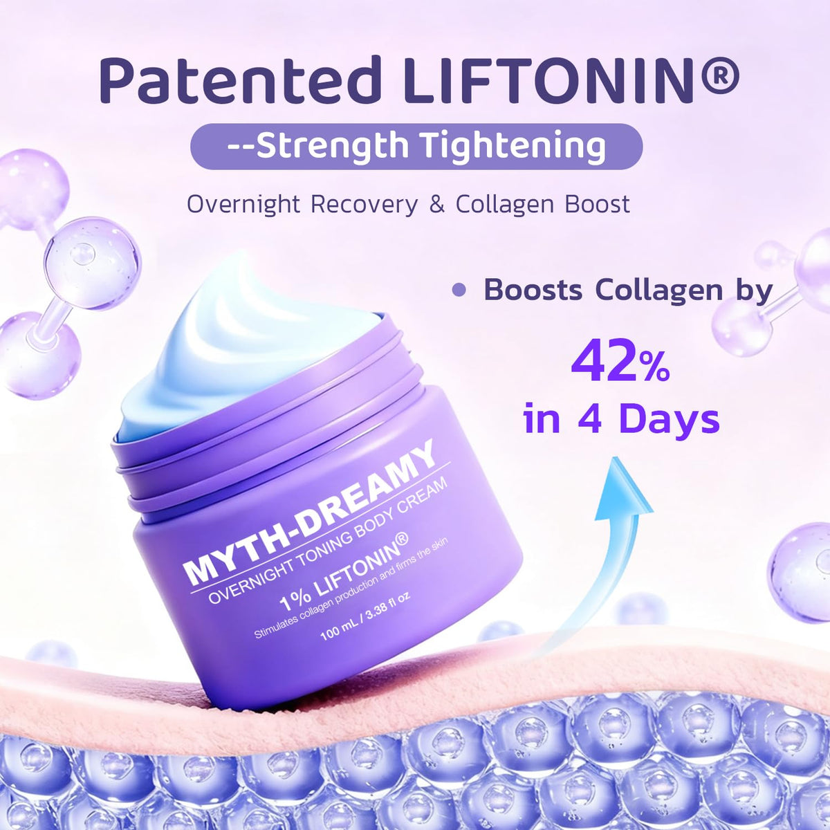 MythosFlow whipped cream texture close-up highlighting fast absorption