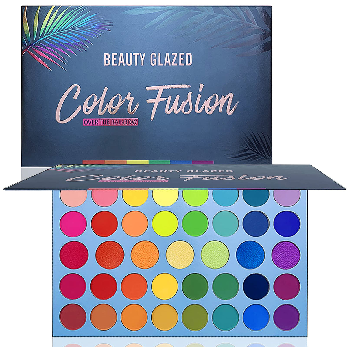 MYUANGO palette front packaging showing 39 shades and compact benefits