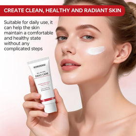 Nabevin cream texture on spoon showing lightweight, non-greasy feel benefit