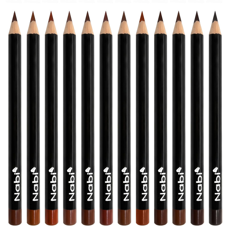 Nabi front packaging showing the 12 brown lip liners and labels for quick selection