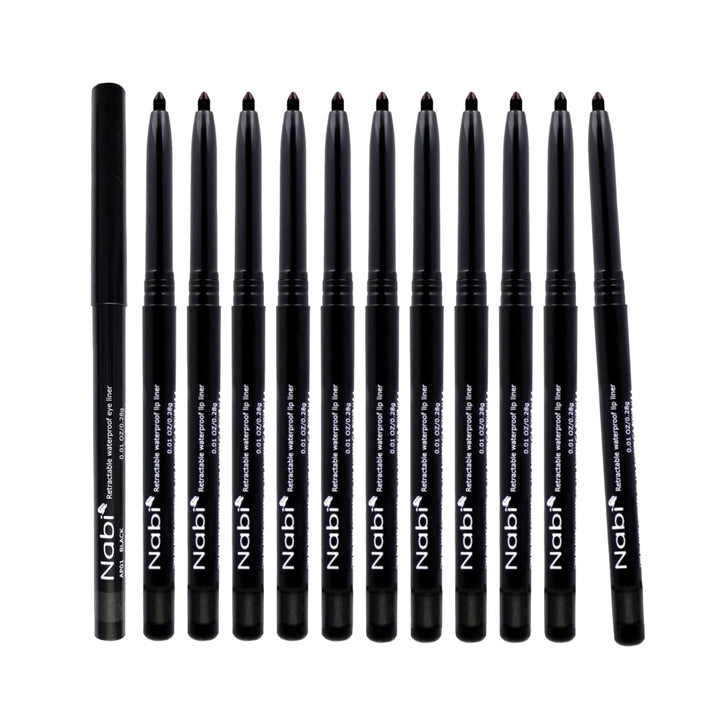 Nabi front packaging showing 12 recyclable eyeliners for value and consistency