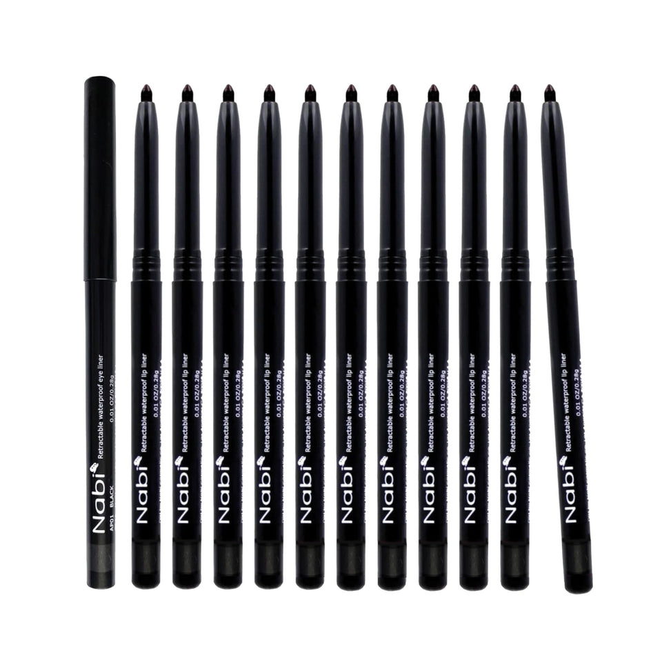 Nabi front packaging showing 12 recyclable eyeliners for value and consistency