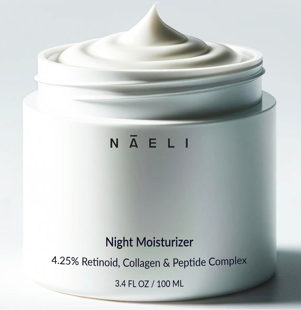 NAELI front packaging showing product and benefits for nighttime renewal