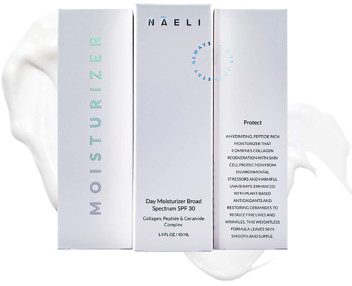 NAELI on bathroom counter lifestyle scene for daily routine simplicity
