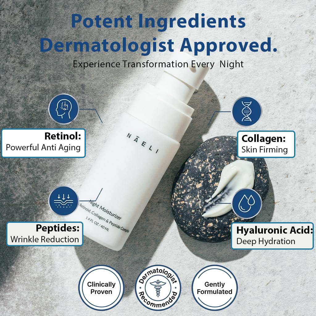 NAELI retinoid cream pump dispenser demonstrating easy hygienic application benefit