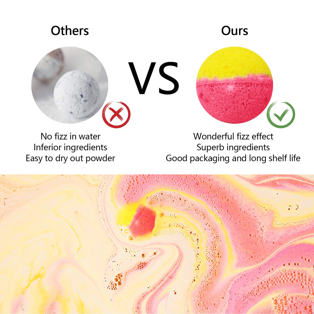 nagaliving single bath bomb label visible for easy scent choice and gifting benefit