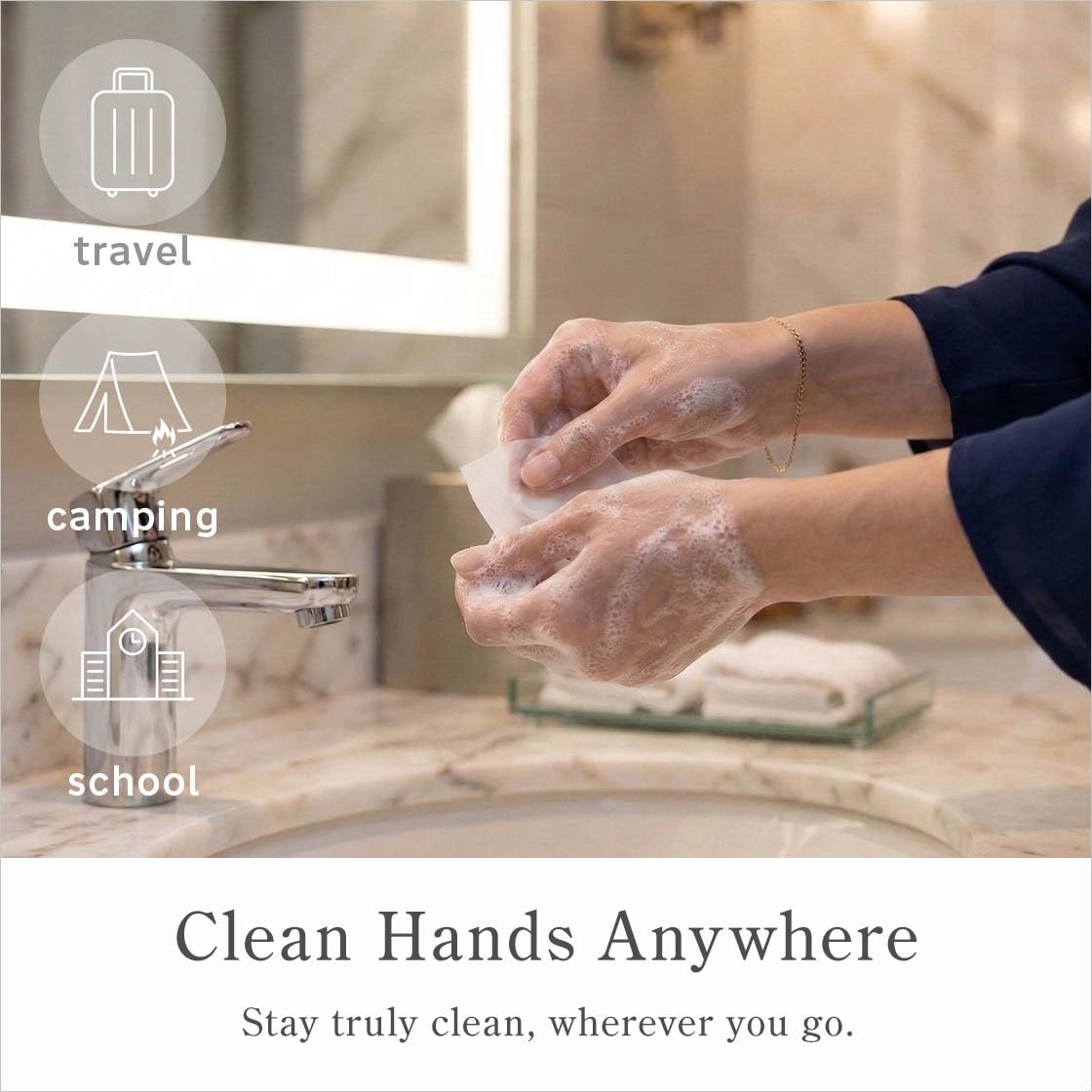 なごみ工房 dissolving fragments in hand shows clean rinse benefit no-mess disposal