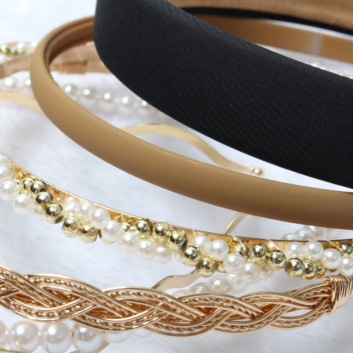 naibirdr gold braided hairband texture provides decorative metallic interest