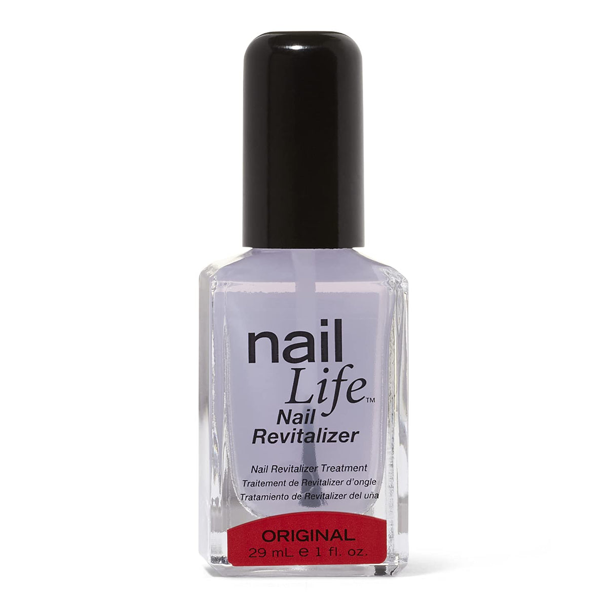 NAIL LIFE front packaging showing bottle and applicator, highlights repair benefit