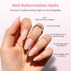 Nail Reformation close-up of ombré fade detail highlighting natural gradient benefit