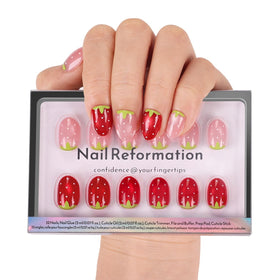 Nail Reformation front packaging showing Strawberry Candy kit and contents