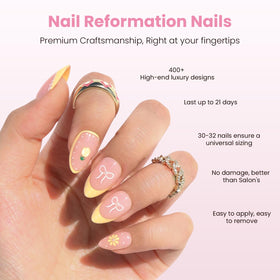 Nail Reformation close-up of Lemon Tart nail finish highlighting layered texture