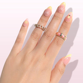 Nail Reformation side profile view showing short almond C-curve fit benefit