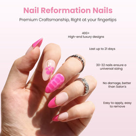 Close-up of Nail Reformation 3D floral detail showing textured petals and raised design benefit