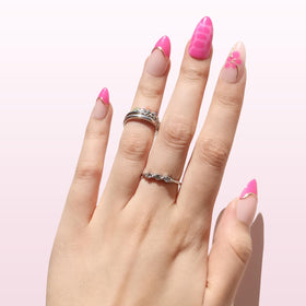 Side profile of Nail Reformation press-on showing C-curve that improves fit and comfort