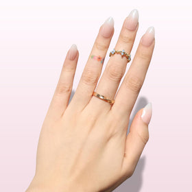 Nail Reformation side profile of short almond shape showing comfortable fit advantage