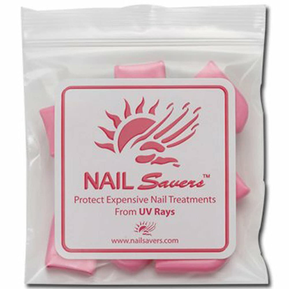 NAIL SAVERS front packaging showing bag of ten tips and portable protection