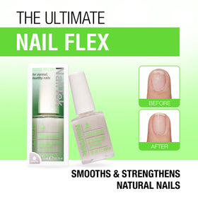 Nail Tek applied on a natural nail demonstrating visible smoothing