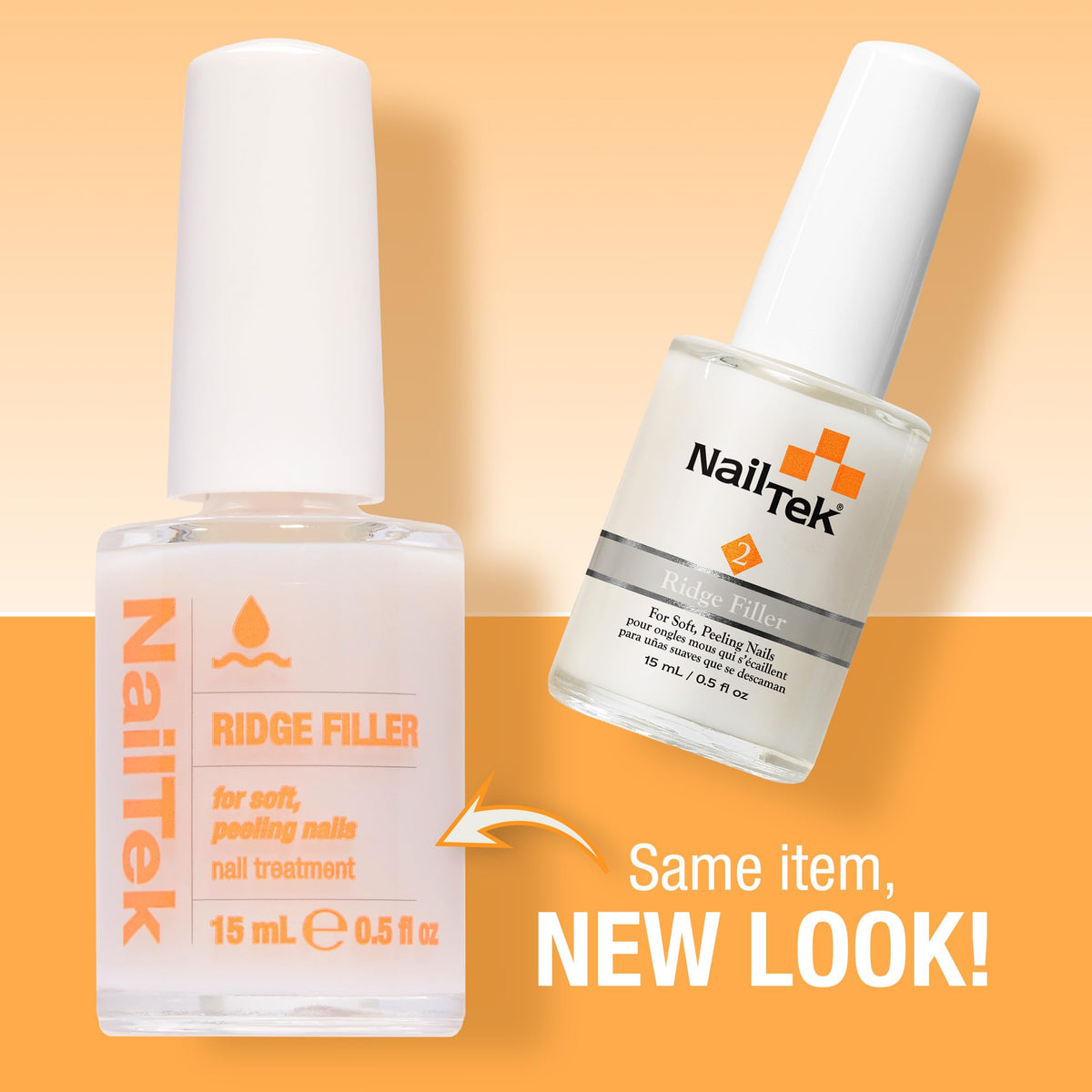 Nail Tek brush and bottle neck close-up demonstrating easy application