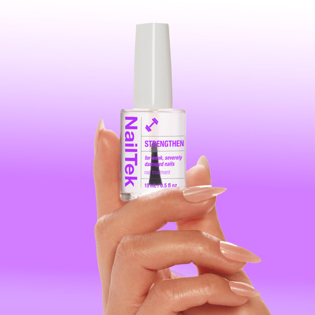 Close-up of Nail Tek polish texture highlighting protein-rich formula
