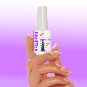 Close-up of Nail Tek polish texture highlighting protein-rich formula