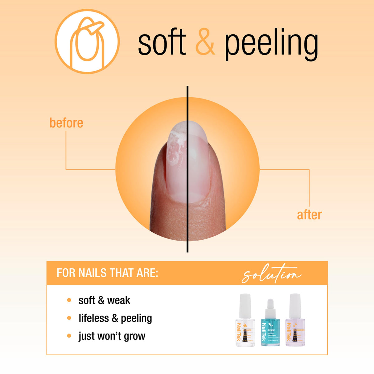 Nail Tek Hydrate bottle close-up highlighting moisturizing formula
