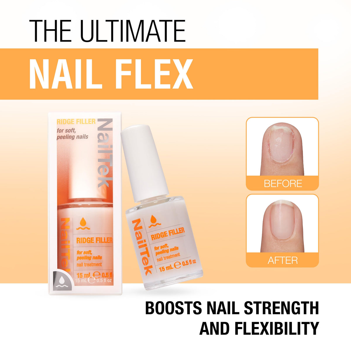 Hand applying Nail Tek ridge filler as a base coat for smoother polish wear