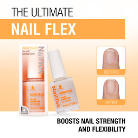Hand applying Nail Tek ridge filler as a base coat for smoother polish wear