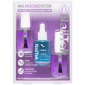 Nail Tek front packaging showing the three-step repair system for visible recovery