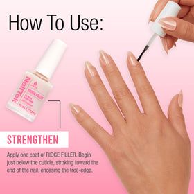 Nail Tek applied under polish showing improved adhesion and color payoff benefit
