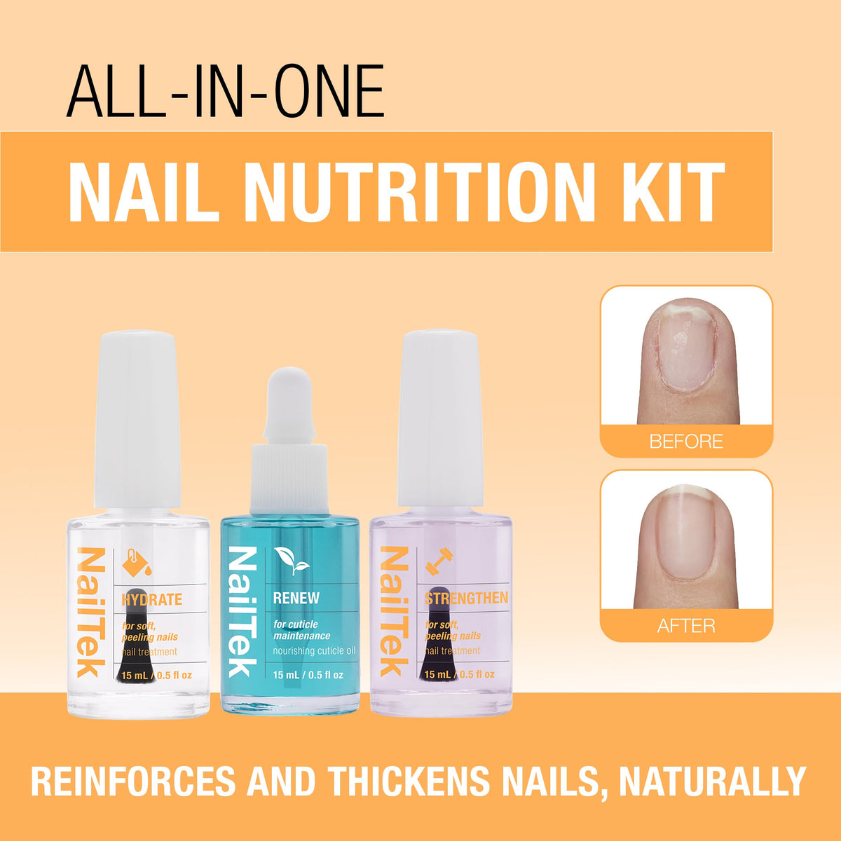 Nail Tek Strengthen bottle label detail emphasizing fortifying effect
