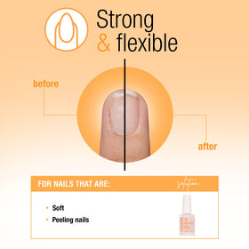 Close-up of nail surface after application showing smoother texture with Nail Tek