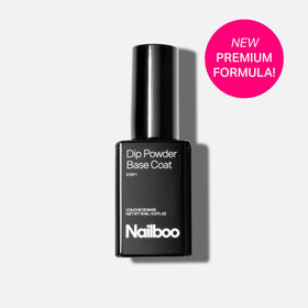 Nailboo base coat with cap open and drop forming, easy application