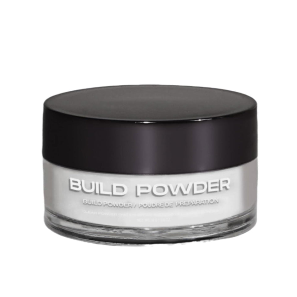 Nailboo clear dip powder jar front view, shows compact packaging and easy storage
