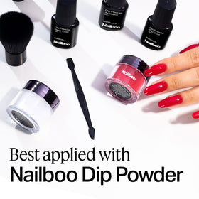 Nailboo product label close-up highlighting formula and directions