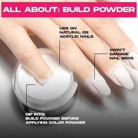 Nailboo powder texture close-up, ultra-fine grain for smooth application