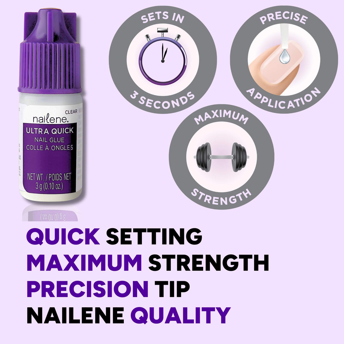 Nailene nail repair application using small drop for quick fix