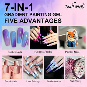 NAIL GIL sponge pen and 20 sponges included for quick gradient application