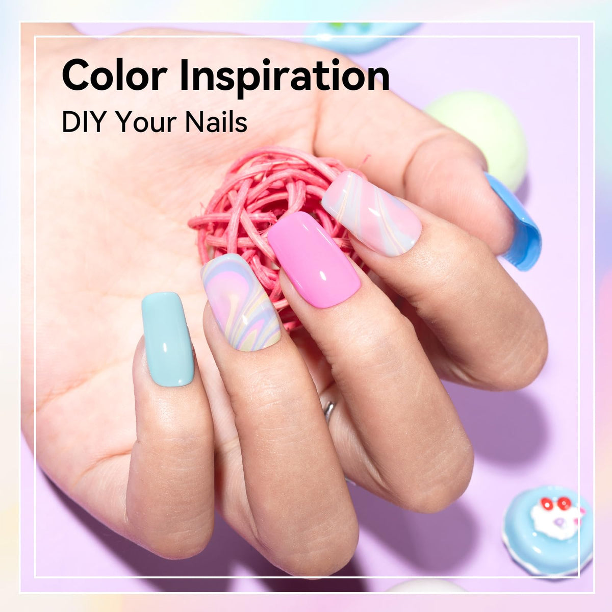 Nailshion being applied by hand showcasing easy at-home manicure