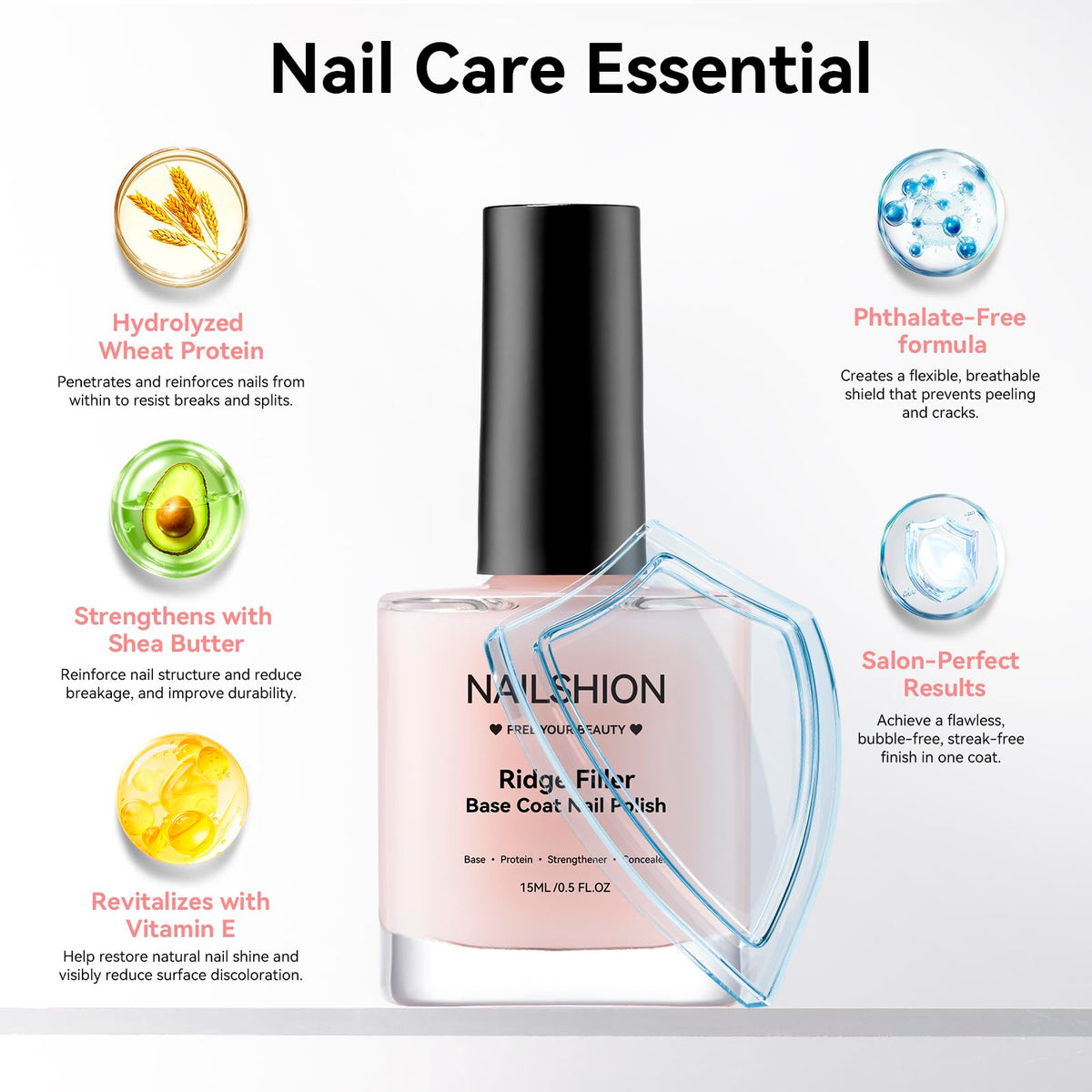 Nailshion before and after nail plate comparison improving surface appearance