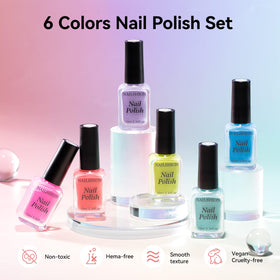 Nailshion bottle next to coin showing compact size and travel-ready benefit