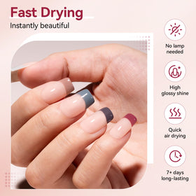 Nailshion wide brush and polish stroke close-up showing even application advantage