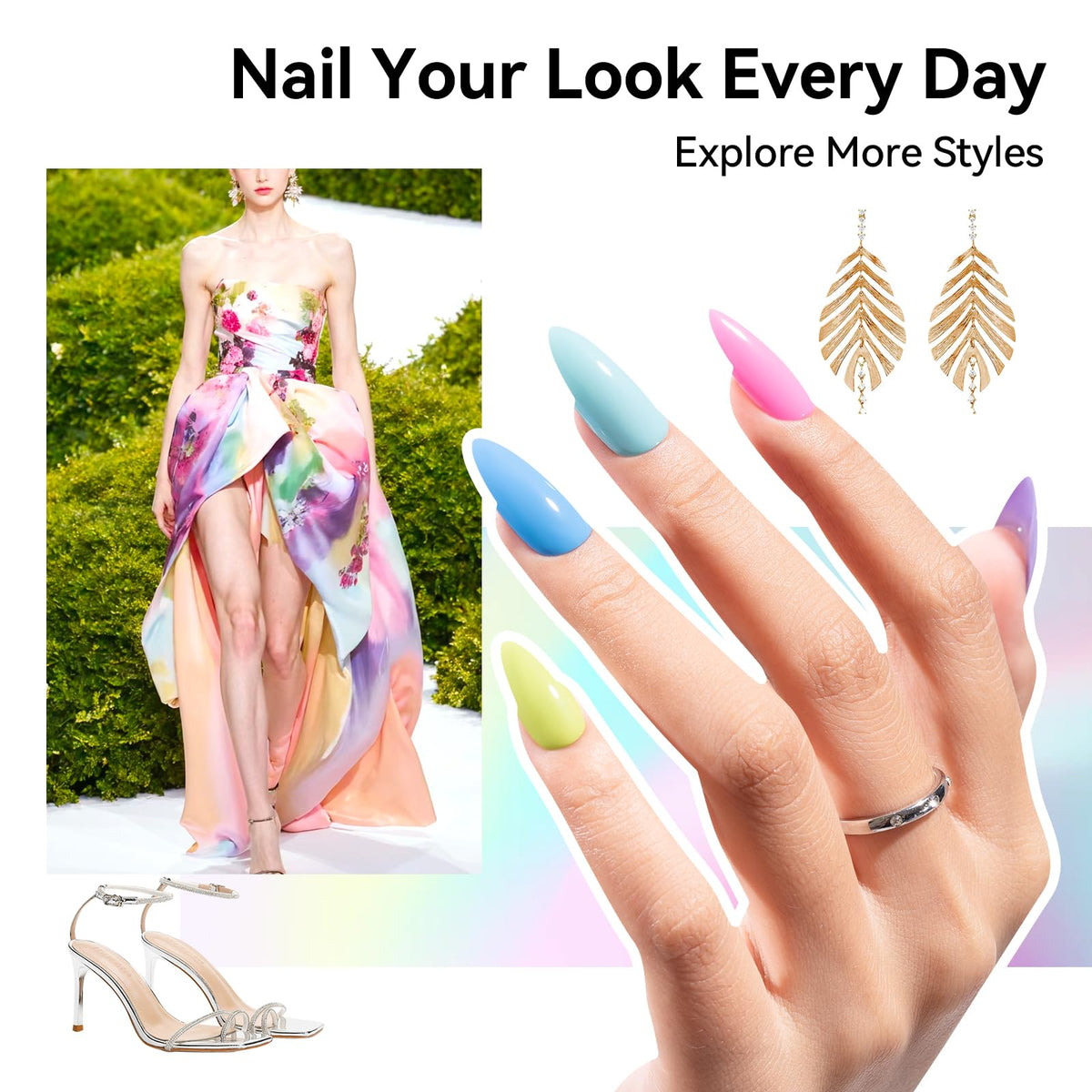 Nailshion pastel ombré nails demonstrating color blending possibilities
