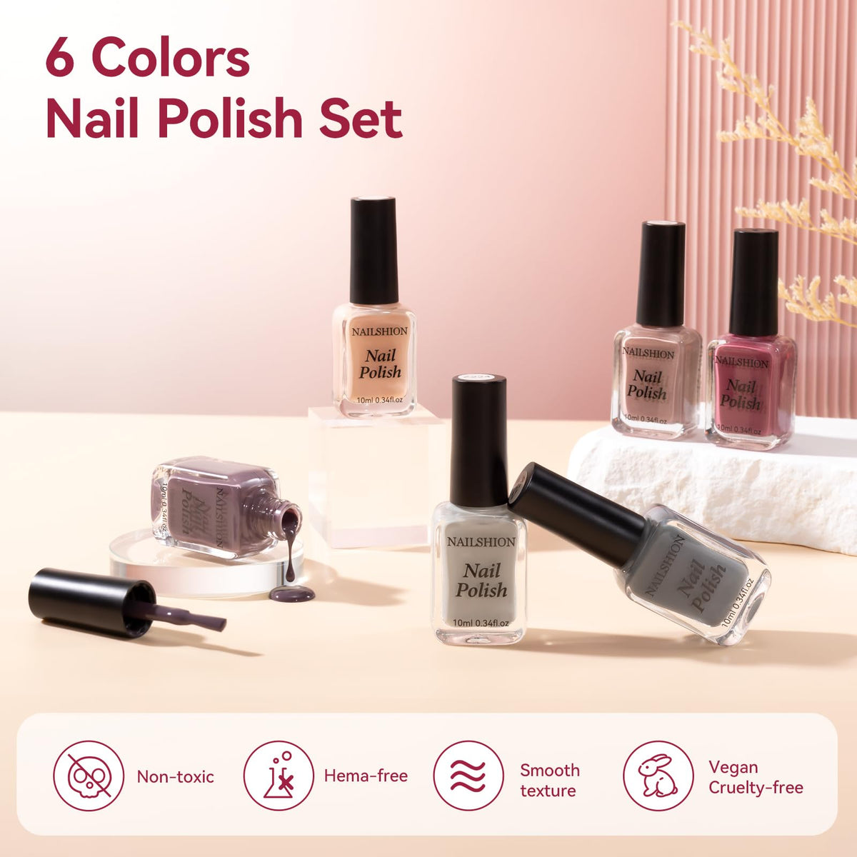 Nailshion swatch sticks comparing colors to pick the perfect match quickly